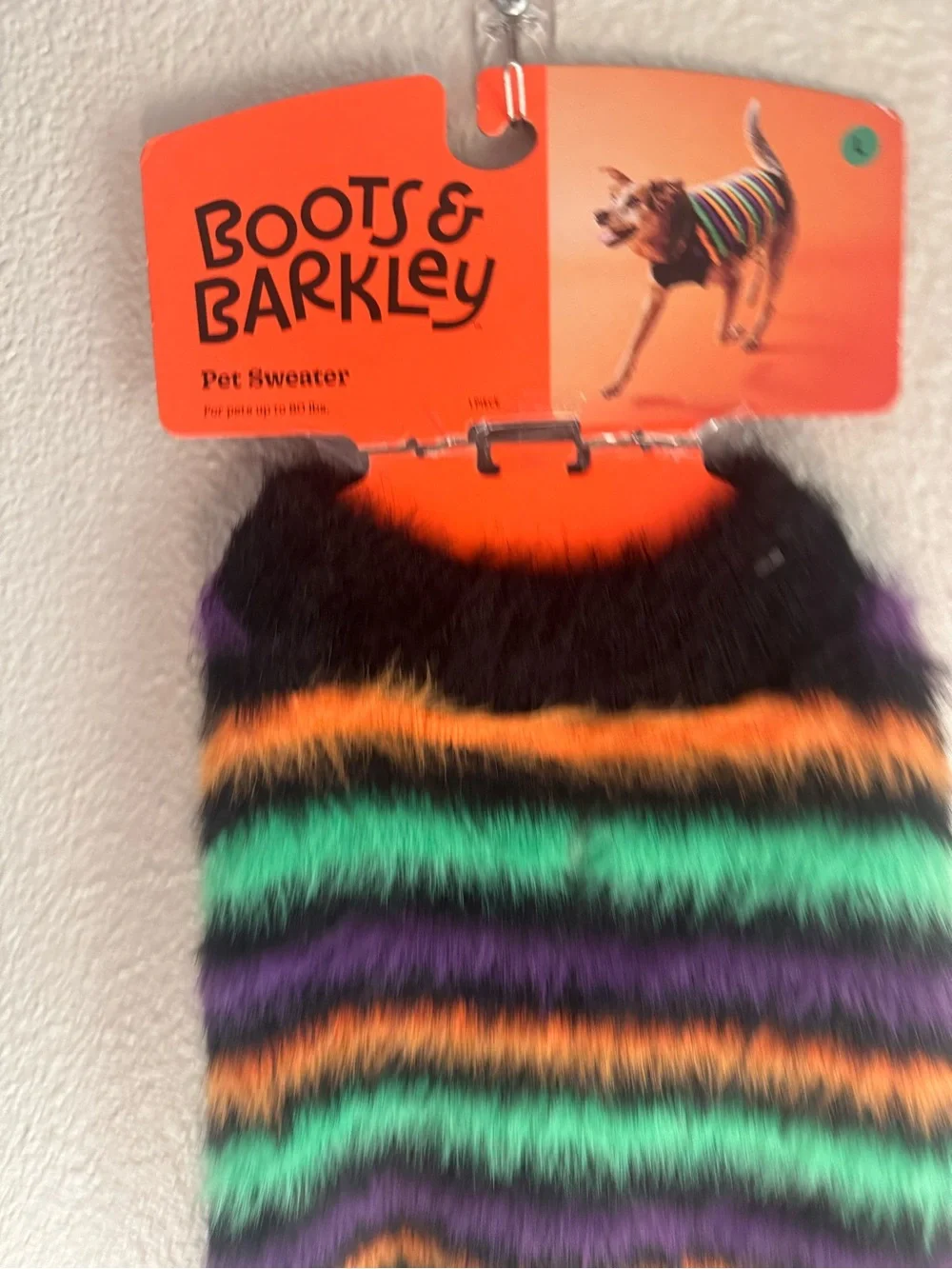 Boots & Barkley Striped Fuzzy Halloween Costume dog sweater size large